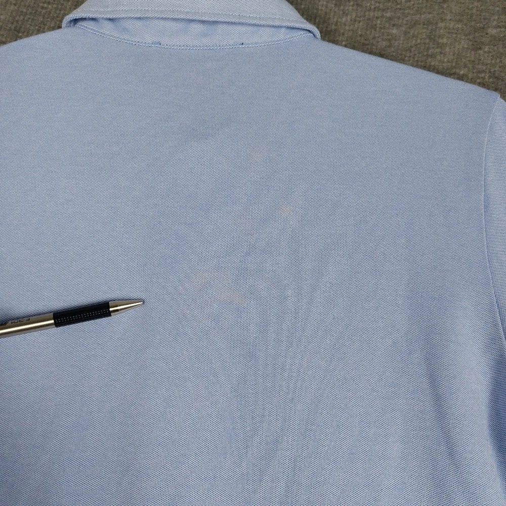 POLO GOLF RALPH LAUREN MENS BLUE WHITE TAILORED FIT LONG SLEEVE BUTTON UP POLO M